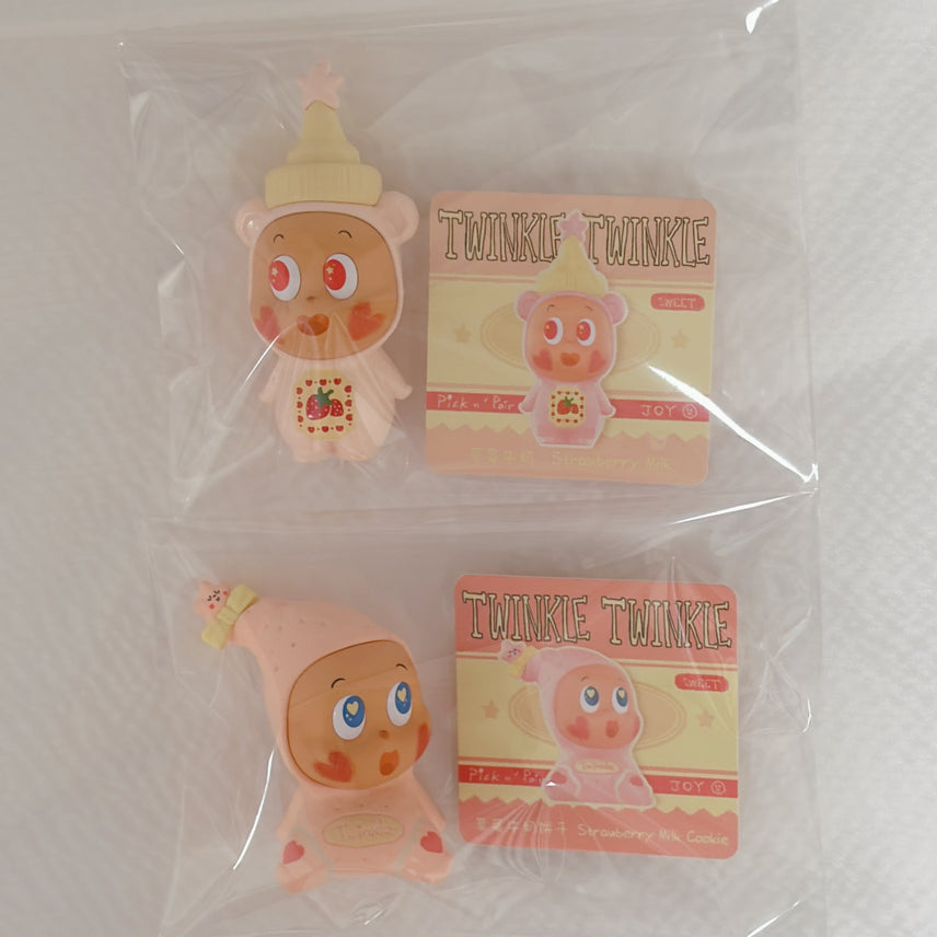 [BUNJANG] Pop Mart Twinkle Twinkle Little Star My Own Flavor Combination Series Secret Strawberry Milk Cookie Acrylic Keychain / 팝마트 정품 트윙클트윙클 반짝이는 작은 별 나만의 맛 조합 시리즈 시크릿 미니 피규어 딸기우유 쿠키 가챠 쿠지 아크릴 키링 메지루시