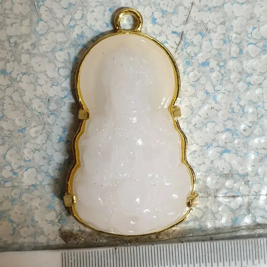 [BUNJANG] White Jade Buddha Pendant with Double Dragon and Enamel Decoration, Chinese Coins / ㅊ8.백옥부처님.신선.보살.부처님.쌍용.목걸이.펜던트.호신불.칠보장식.금화.은화.중국동전