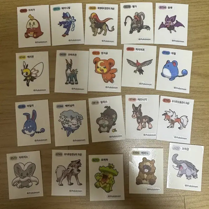 [BUNJANG] Pokemon Stickers 49-Piece Bulk Set / 포켓몬 띠부씰 스티커 49장 벌크판매합니다.