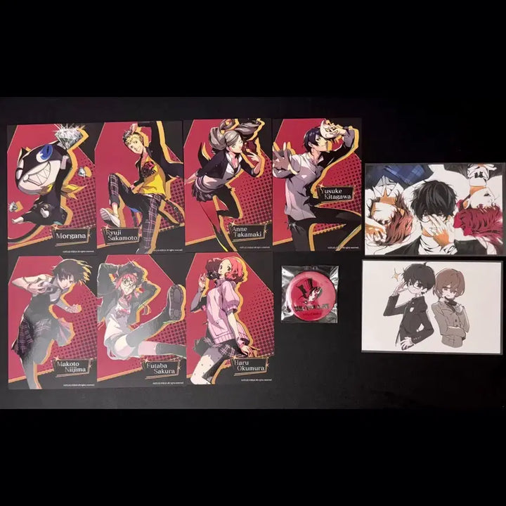 [BUNJANG] Persona 5 Royal Phantom Thieves Postcard &amp; Can Badge Bundle Set / 페르소나5 더 로열 괴도단 엽서 캔뱃지 비공굿 프박 일괄 판매