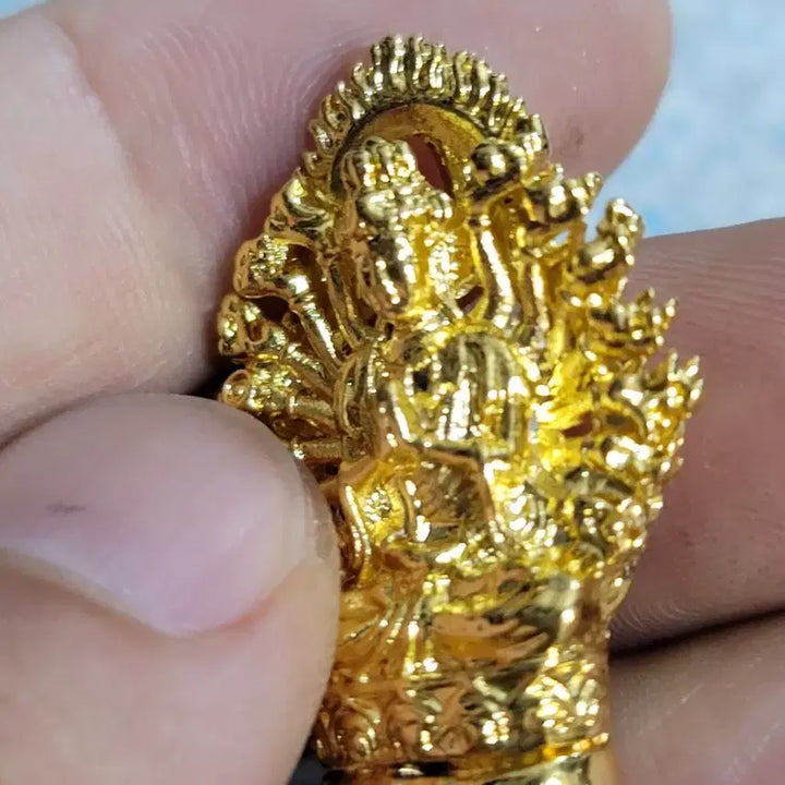 [BUNJANG] Gilt Bronze Lotus Buddha Statue (Kwanseum/Vairocana) / ㅎ184.금동연꽃.불교.해탈.부처님.호신불.괴불.불상.관세음.비로자나불.금화.은화