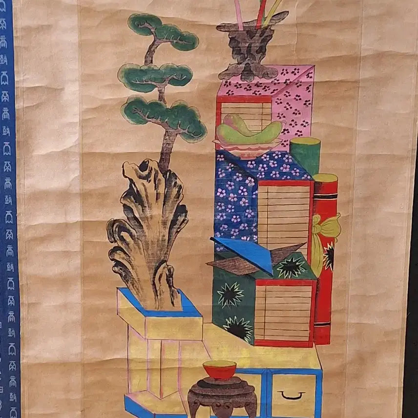 [BUNJANG] Ornate Chaekgado Scroll Painting 