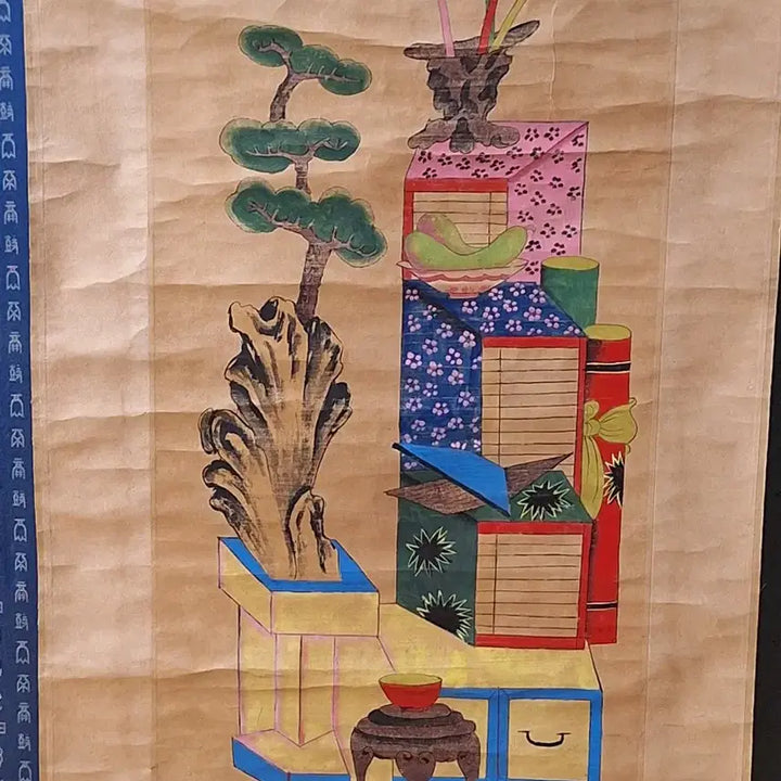 [BUNJANG] Ornate Chaekgado Scroll Painting 