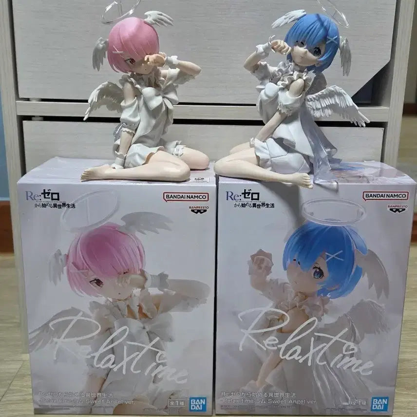 [BUNJANG] Re:Zero Ram &amp; Rem Relax Time Figure Bundle Set / 리제로 렘 람 릴렉스타임 일괄
