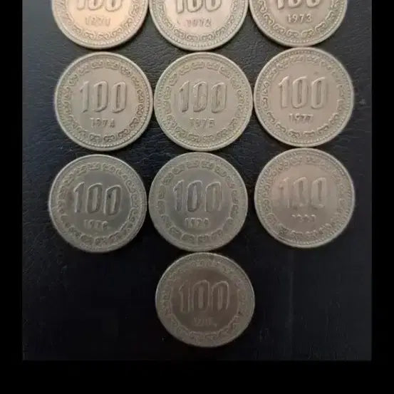 [BUNJANG] 1971-1982 Korean 100 Won Unused Stamp Collection (10 Varieties) / 100원 구도안 사용제,1971년부터1982년까지 10종