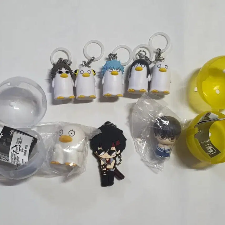 [BUNJANG] Gintama Mezushi Rubber Strap &amp; Machiboke Figure Set / 은혼 메지루시 긴토키 카구라 카츠라엘리자베스사카모토+히지카타 러버스트랩 + 신파치 엘리자베스 마치보케 피규어