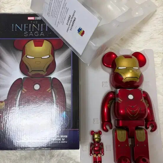 [BUNJANG] Bearbrick Spider-Man SP 400% Figure &amp; Iron Man Mark 4 100%/400% Set / 베어브릭 스파이더맨 SP 400% 피규어,아이언맨 마크4 100% &amp; 400% 세트