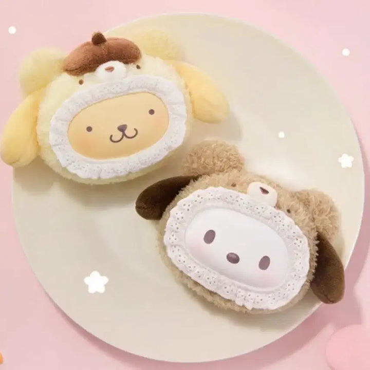 [BUNJANG] Sanrio PomPomPurin Fluffy Teddy Bear Keychain / 산리오 플러피 테디베어 인형 키링 폼폼푸린