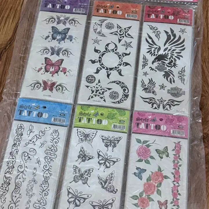 [BUNJANG] Vintage Tattoo Sticker Set (6 Designs) / 고전 타투스티커 6종 세트