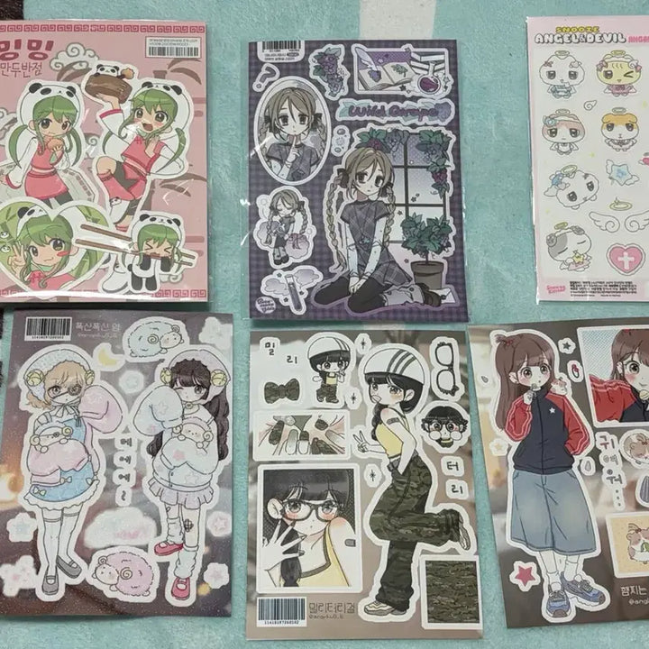 [BUNJANG] Various Artists Character &amp; Figure Sticker Set (6 Types) / 인물스티커+캐릭터스티커 6종