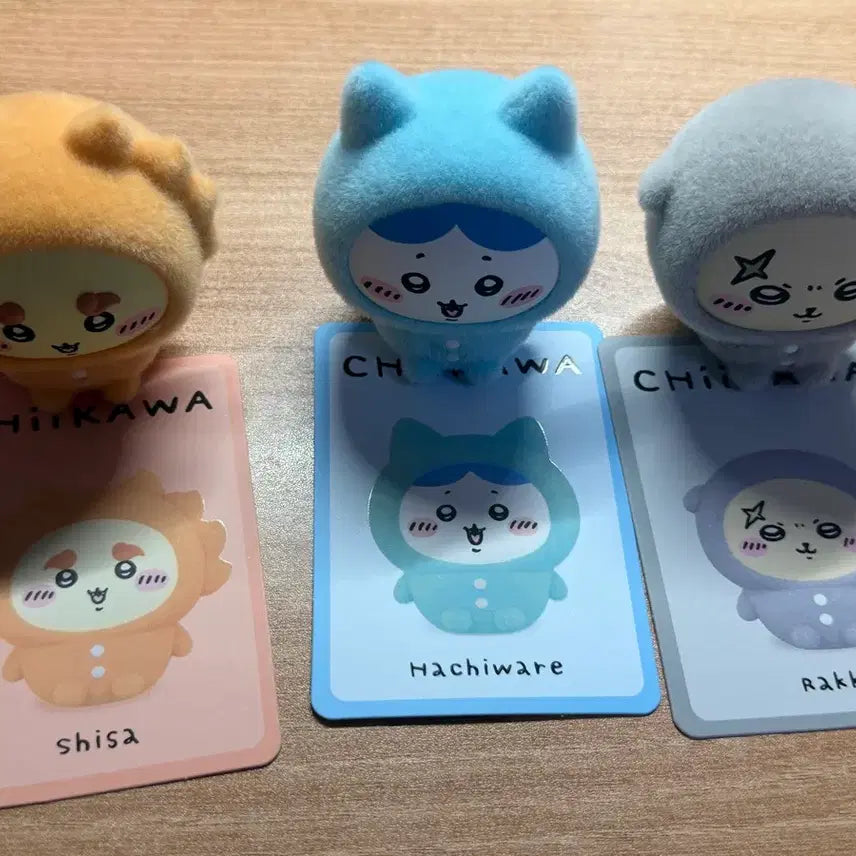 [BUNJANG] Miniso Chiikawa Pajama Party Seating Figure Set (Ratto + Hachi + Shisa) / 미니소 치이카와 파자마파티 시팅피규어 ((랏코+하치+시사)) 일괄판매