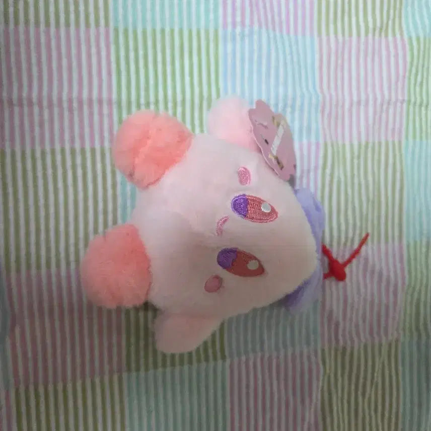 [BUNJANG] Kirby Plush Pink with Purple Ribbon / 커비 인형 핑크 보라 리본