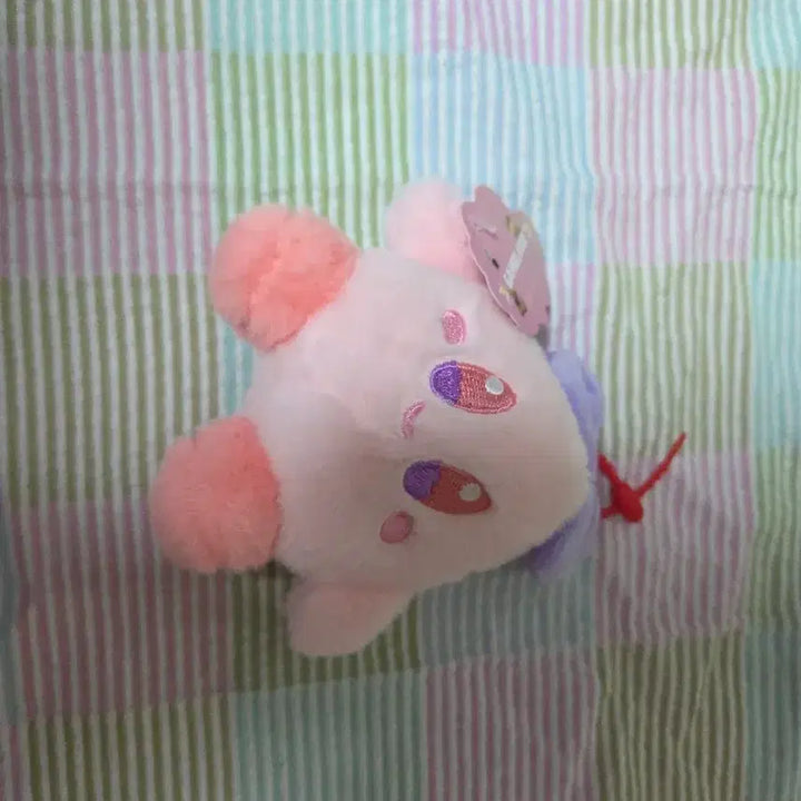 [BUNJANG] Kirby Plush Pink with Purple Ribbon / 커비 인형 핑크 보라 리본