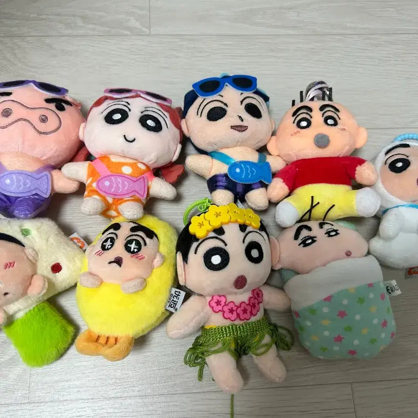[BUNJANG] Crayon Shin-chan Plush Keychain Set Bundle / 일괄) 짱구 인형 키링 세트