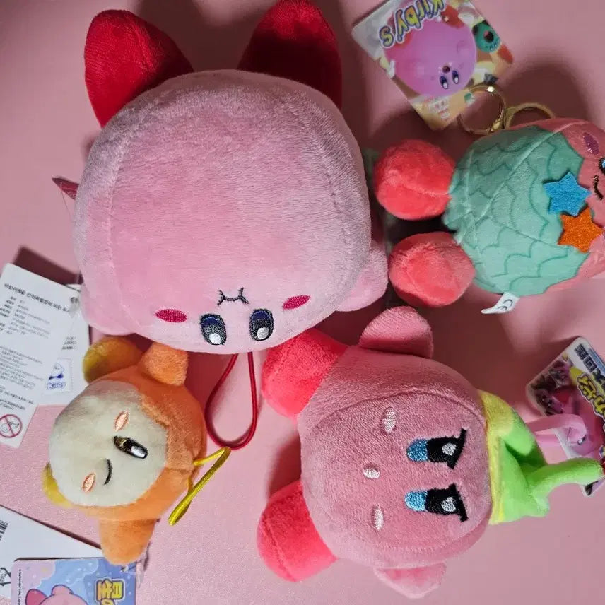 [BUNJANG] Kirby 4-Piece Set Plush Toys / 커비 인형 4개 세트 일괄가격