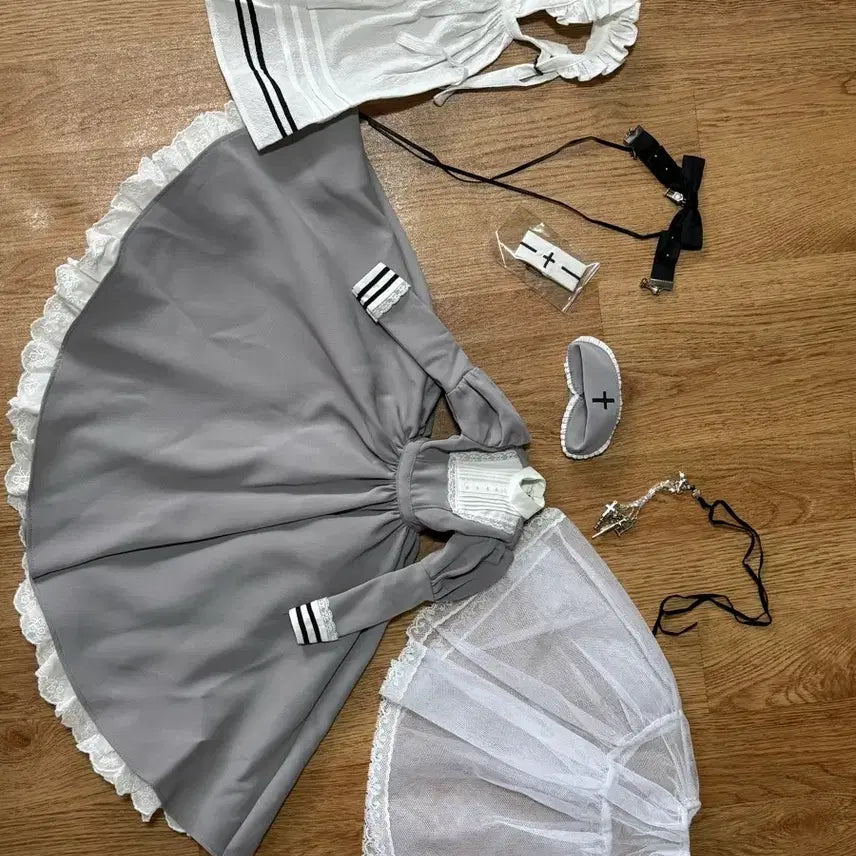 [BUNJANG] Psycho Lab Nurse Uniform Set for Dollfie Dream (SD/DD Size) / Sd/dd 돌피드림 구체관절인형 싸이코랩 간호사복