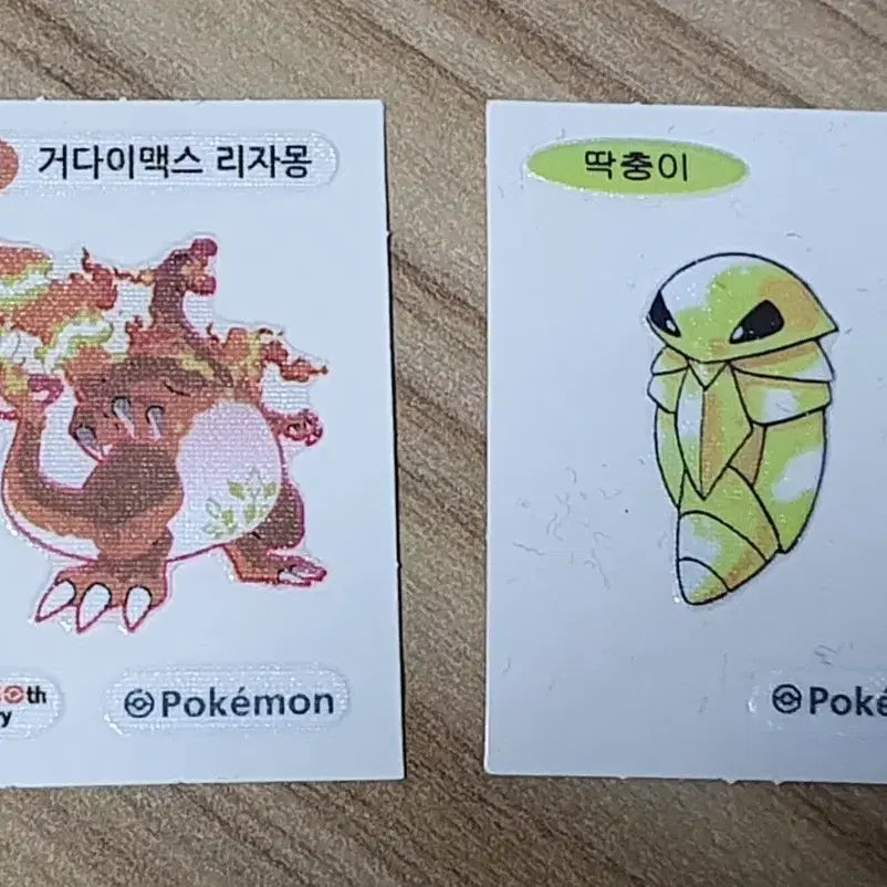 [BUNJANG] Pokemon 30th Anniversary Gigantamax Charizard &amp; Caterpie Sticker / 포켓몬 30주년 거다이맥스 리자몽+ 딱충이 띠부실 싸게팔아요