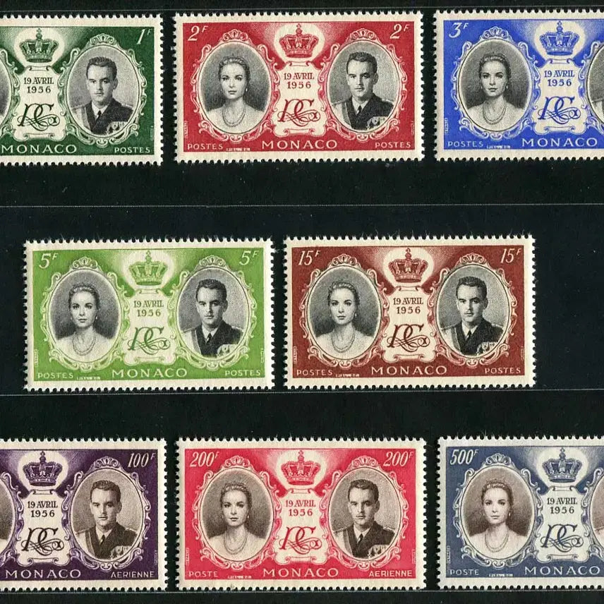 [BUNJANG] Monaco Grace Kelly Wedding Commemorative Stamps 8 Types (1956) / [BKstamp외국우표]모나코 그레이스켈리 결혼 기념우표 8종완(1956년)