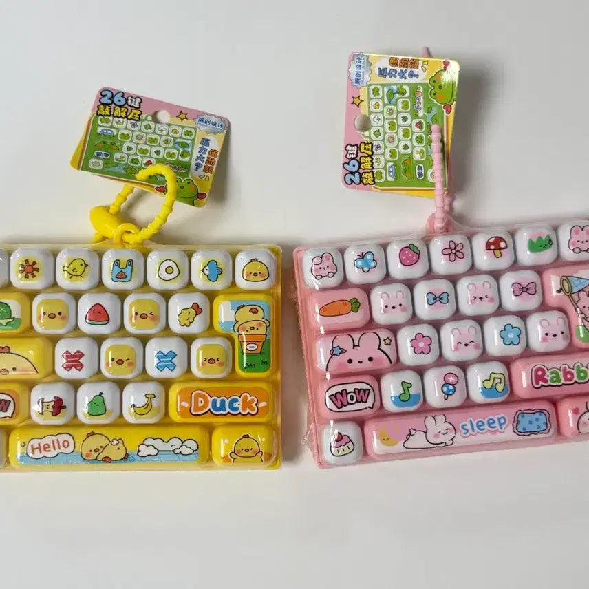 [BUNJANG] 26-Key Large Keycap Set - Chick/Rabbit Illustration / 26구 대왕키캡 병아리/토끼 일러스트