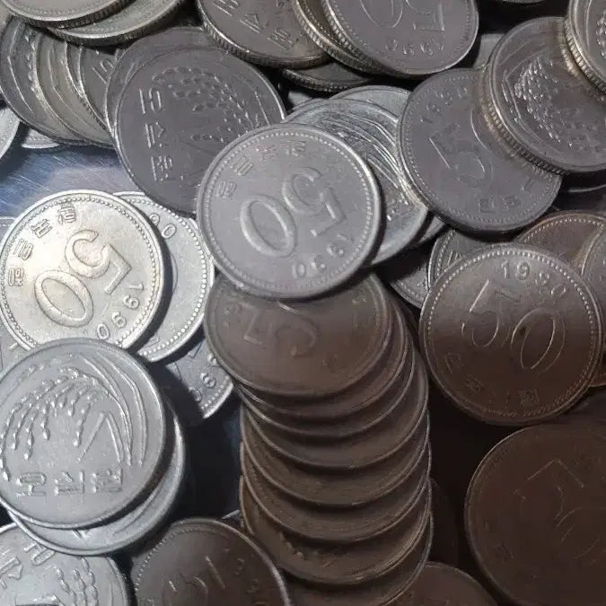 [BUNJANG] 1990 50 Won Coin Bundle Set / 동전 사용제 1990년 50원 100개 일괄