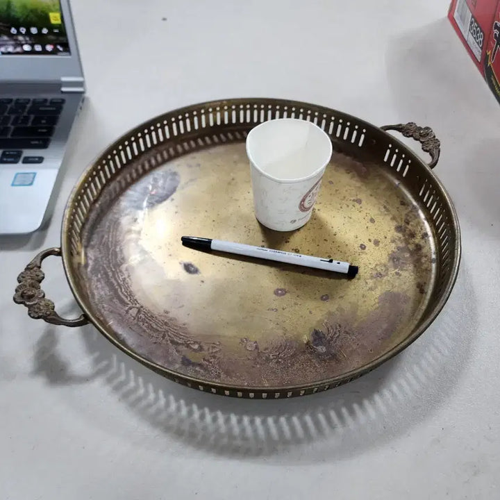 [BUNJANG] Vintage Copper Tray / 유럽에서온 오래된 빈티지 동트레이 지름30.3cm 높이3.5cm 27000원