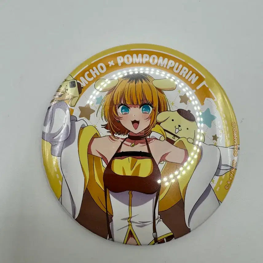 [BUNJANG] Oshi no Ko x Sanrio Collaboration Can Badge - Pompompurin / 최애의아이 산리오 콜라보 캔뱃지 폼폼푸린 메무쵸