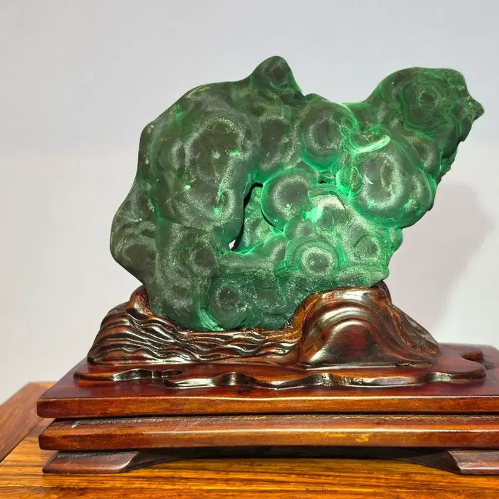 [BUNJANG] Malachite Peacock Stone Raw Stone Scholar&