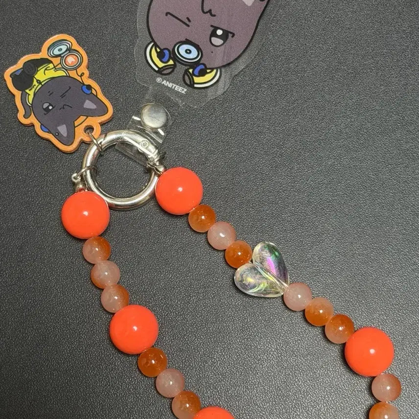 [BUNJANG] ATEEZ In:Cube Beaded Phone Strap WooYoung / (미사용 / 포장지x) 애니티즈 인 컬러 폰 태그 비즈 스트랩 우요냥