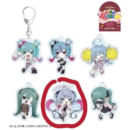 [BUNJANG] Deconina Hatsune Miku Rabbit Hole Chibi Acrylic Keyring / 데코니나 하츠네 미쿠 래빗홀 레빗홀 치비캬라 트레이딩 아크릴 키링