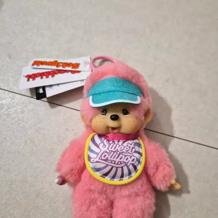 [BUNJANG] Monchhichi Lollipop Pink Keychain (New) / 몬치치 신상 롤리팝 핑크 키링(새상품)