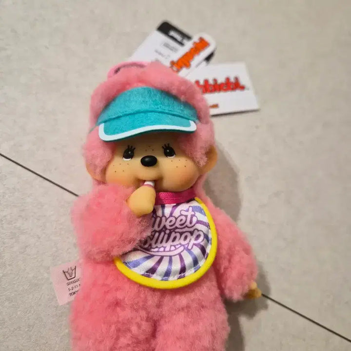 [BUNJANG] Monchhichi Lollipop Pink Keychain (New) / 몬치치 신상 롤리팝 핑크 키링(새상품)