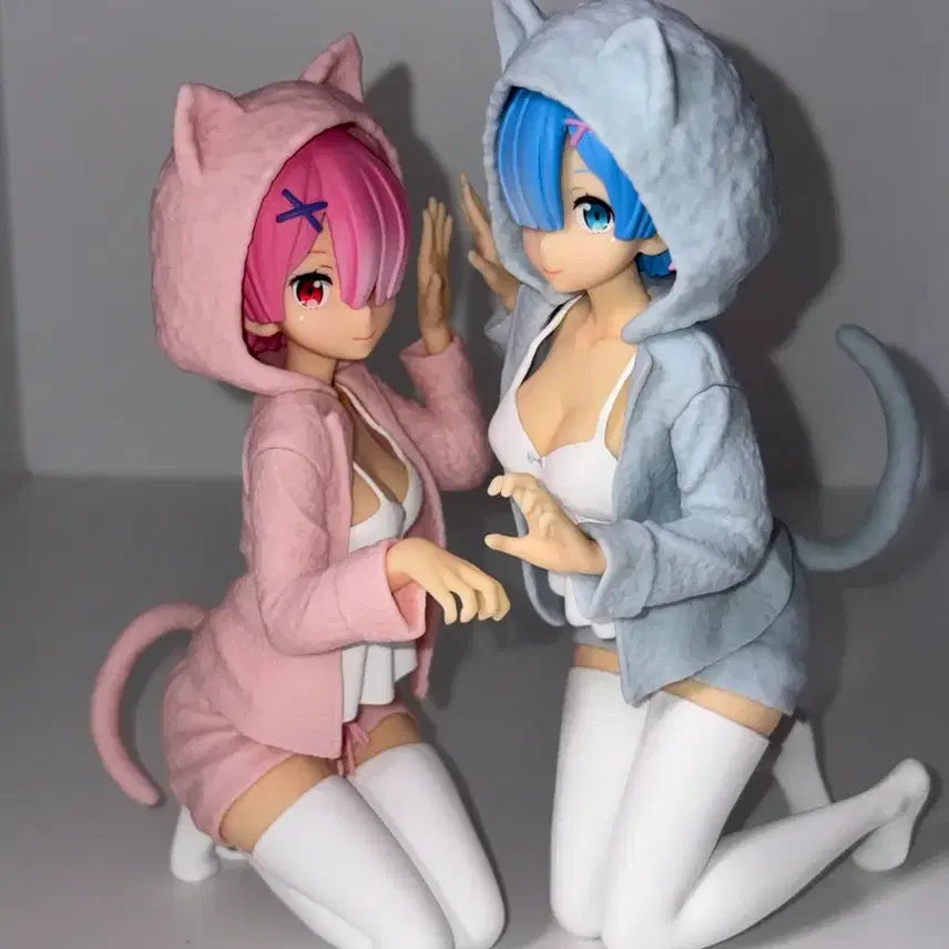[BUNJANG] Re:Zero Ram Rem Nekomimi Nyan-ko Mode Relax Time Figure / 리제로 렘람 네코미미 냥코모드 피규어 미소녀 아라모드 릴렉스타임