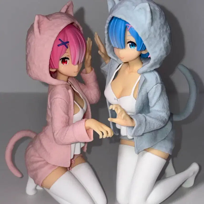 [BUNJANG] Re:Zero Ram Rem Nekomimi Nyan-ko Mode Relax Time Figure / 리제로 렘람 네코미미 냥코모드 피규어 미소녀 아라모드 릴렉스타임