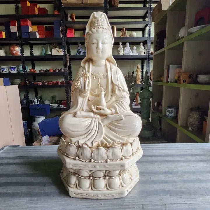 [BUNJANG] Dehua Porcelain Guanyin Statue / 중국도자기 덕화요 관세음보살 좌상