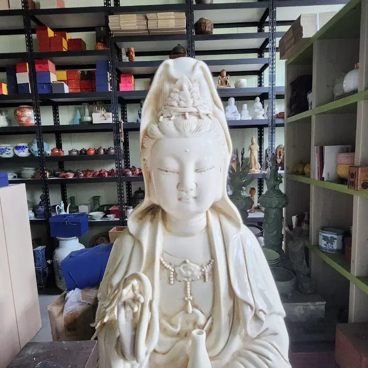[BUNJANG] Dehua Porcelain Guanyin Statue / 중국도자기 덕화요 관세음보살 좌상