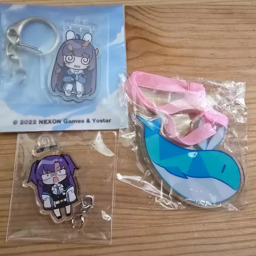 [BUNJANG] Blue Archive Yostar Shop Arona &amp; Yuuca Whale Keychain Bundle / 블루아카이브 요스타샵 정품 키링 일괄