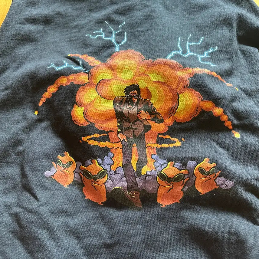 [BUNJANG] Sunba Navy Quokka Explosion Hoodie Size 2 / 선바 네이비 쿼카 폭발 후드티 2사이즈 판매합니다