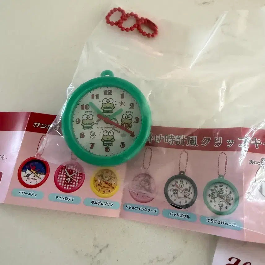 [BUNJANG] Sanrio Retro Wall Clock Gacha Keyring Keroppi / 산리오 레트로 벽시계 가챠 키링 케로피