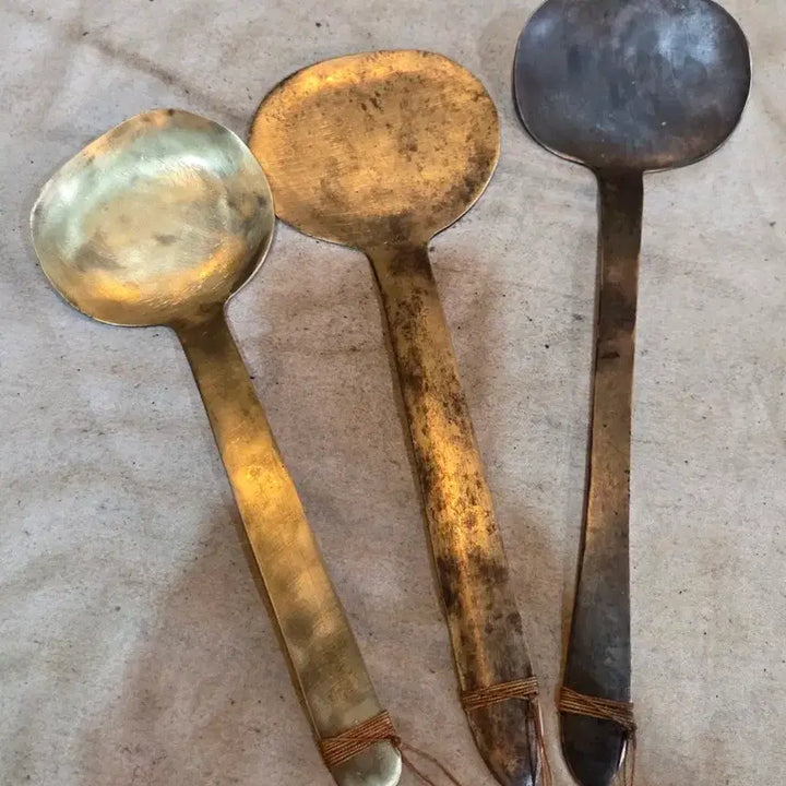 [BUNJANG] Korean Traditional Brass Rice Ladles (3 pcs) / 민속품  / 놋주걱/ 동주걱 3점