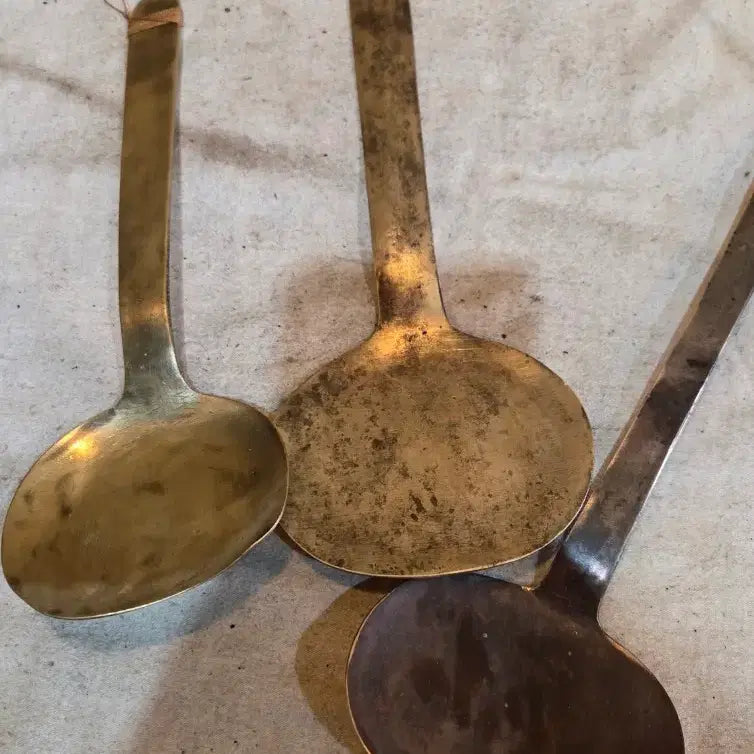[BUNJANG] Korean Traditional Brass Rice Ladles (3 pcs) / 민속품  / 놋주걱/ 동주걱 3점