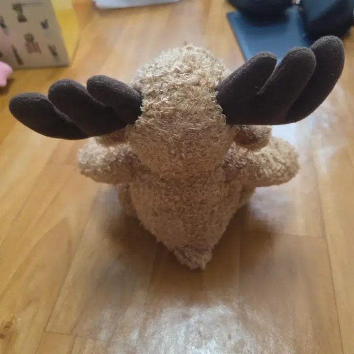 [BUNJANG] Brown Moose Stuffed Animal with Large Antlers / 갈색 무스 순록 사슴 봉제인형 큰뿔 동물인형
