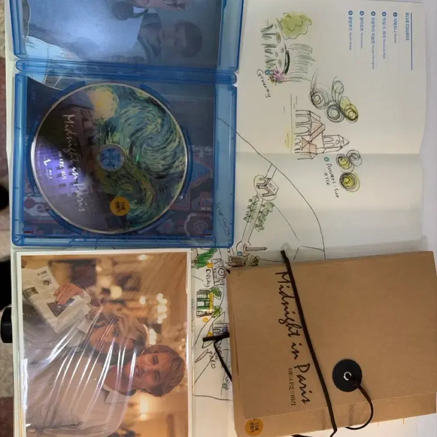 [BUNJANG] Midnight in Paris Blu-ray + Postcard + Map / 블루레이)중고)미드나잇 인 파리 블루레이 (+엽서+ 지도)