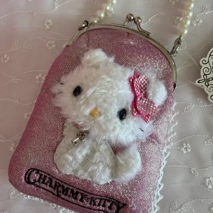 [BUNJANG] Classic Charmmy Kitty Pearl Gamaguchi Bag / 고전 챠미 키티 가마구치 진주 가방