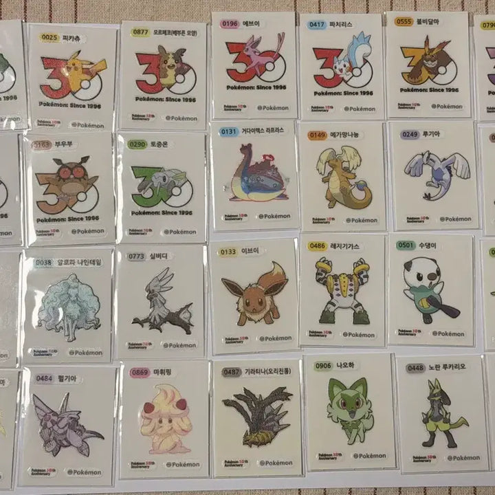 [BUNJANG] Pokemon 30th Anniversary &amp; Gen 1 Sticker Set (30 pcs) / 포켓몬30주년띠부씰28장 + 포켓몬1세대띠부씰2장 총30장 판매합니다
