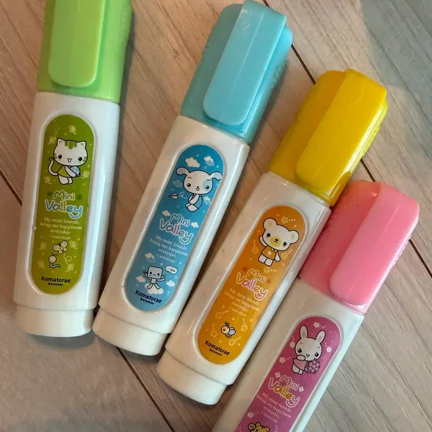 [BUNJANG] Classic MiniBelli 4-Color Correction Pen Set (20 Count) / 고전 꼬마또래 미니벨리 수성펜 4색 20개입