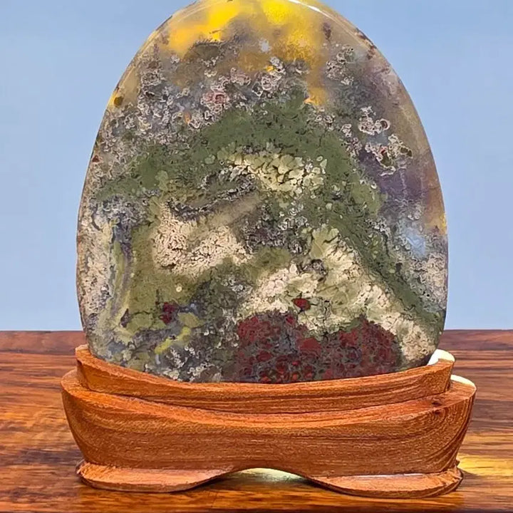 [BUNJANG] Beautiful Flower Landscape Pattern Colored Agate Stone / 26098324 꽃이 만발한 봄 산수경 문양이 아름다운 컬러마노석 광물 수석 팝니다