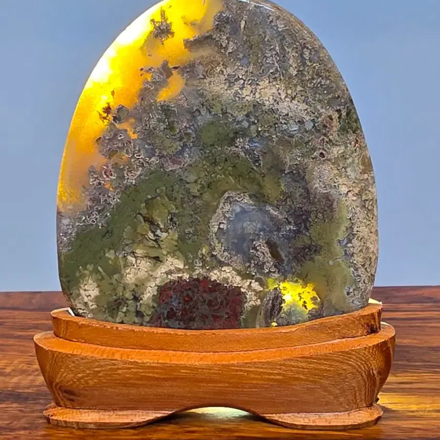 [BUNJANG] Beautiful Flower Landscape Pattern Colored Agate Stone / 26098324 꽃이 만발한 봄 산수경 문양이 아름다운 컬러마노석 광물 수석 팝니다