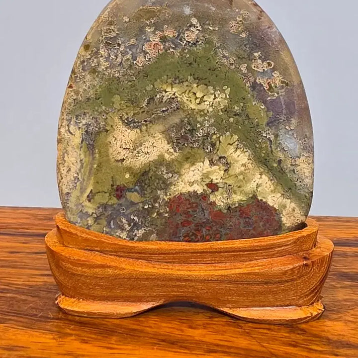 [BUNJANG] Beautiful Flower Landscape Pattern Colored Agate Stone / 26098324 꽃이 만발한 봄 산수경 문양이 아름다운 컬러마노석 광물 수석 팝니다