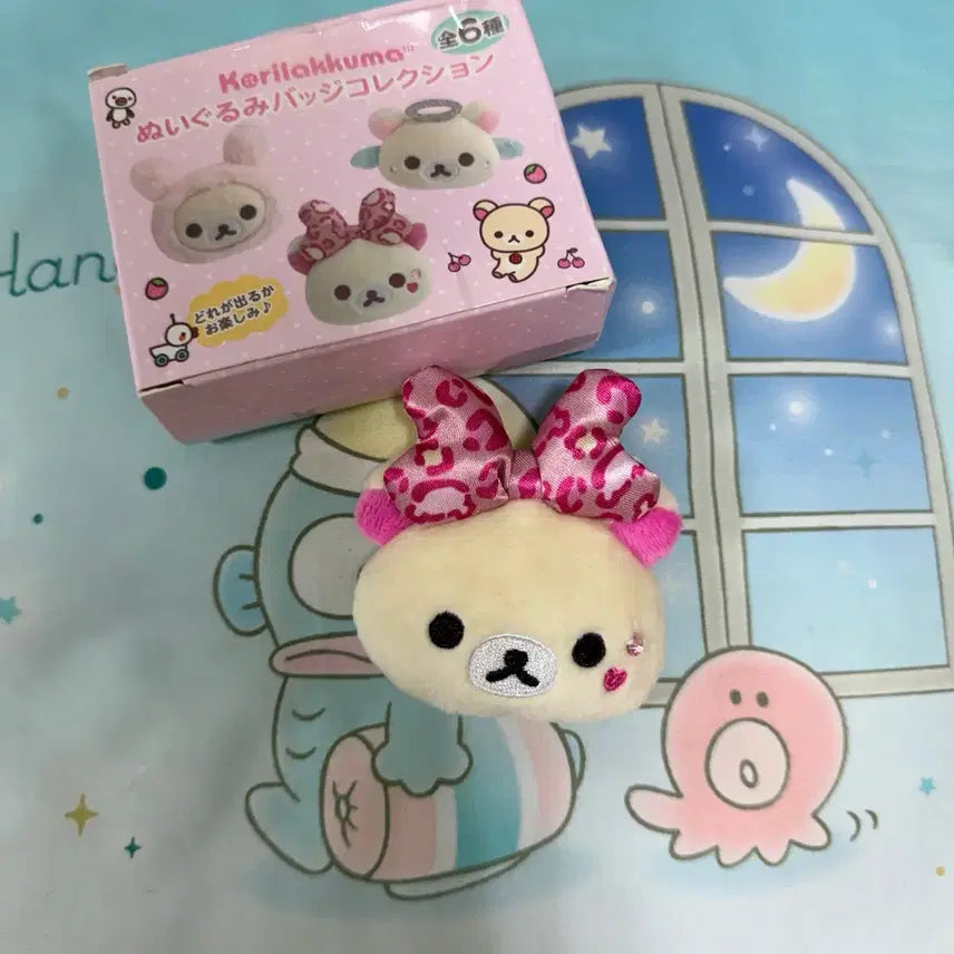 [BUNJANG] San-X Korilakkuma Pink Leopard Print Badge / 산엑스 코리락쿠마 가득 뱃지 (핑크호피)