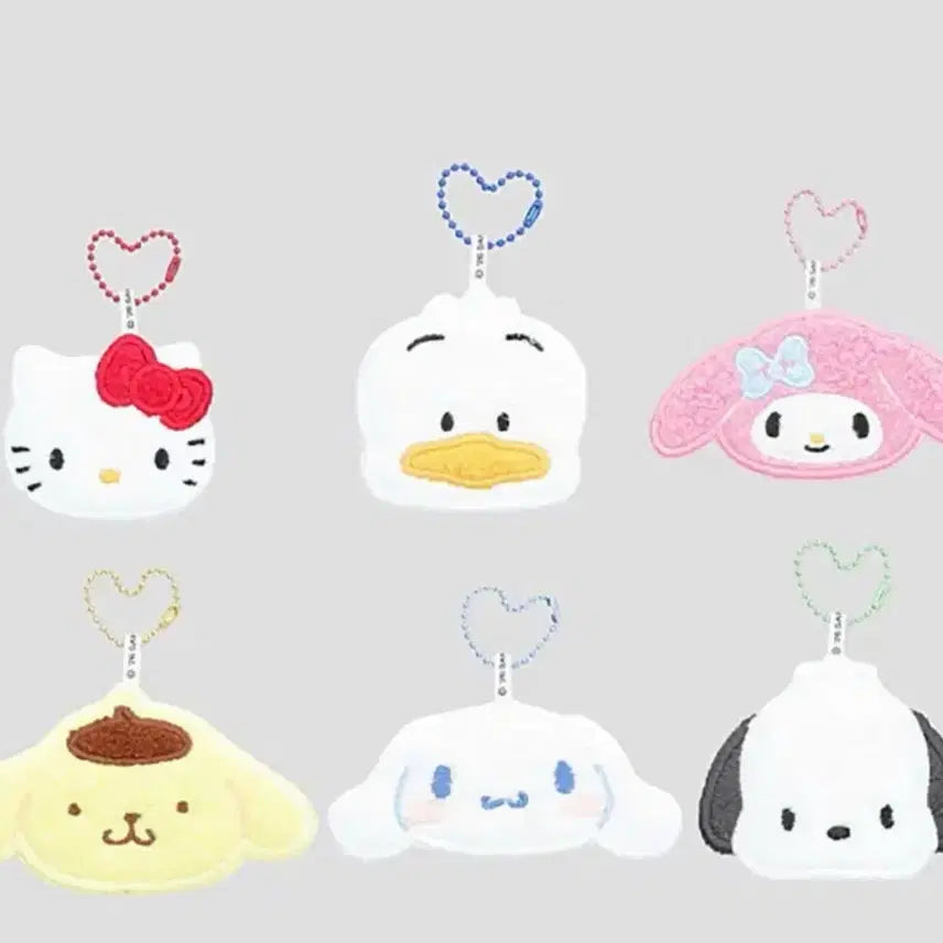 [BUNJANG] Sanrio Mini Mini Face Rug Mat Style Keychain 6종 Full Set / 선착순 2명!! 마지막 특가할인!! (새상품) 산리오 미니미니 얼굴러그매트 스타일 키홀더 6종 풀세트